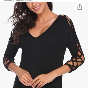 ❤️Black 3/4 length sleep shirt